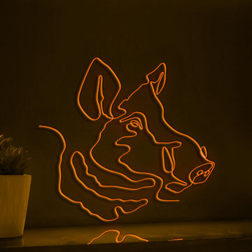 Cute Pig Head EL Wire Neon Sign, Animal Theme Neon Light for Farmhouse Decor & Pig Lover Rooms