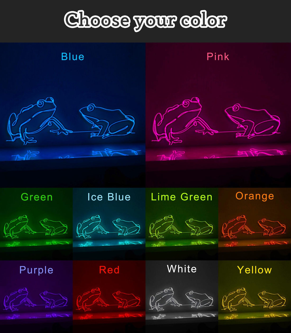 Standing Frog EL Wire Animal Wall Art for Modern Bedrooms & Nature Decor