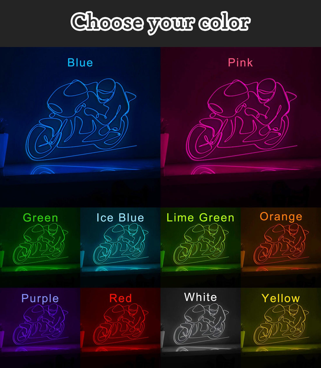 Motor Racing Sport High-Speed EL Wire Sports Wall Art for Game Rooms & Racing Fans
