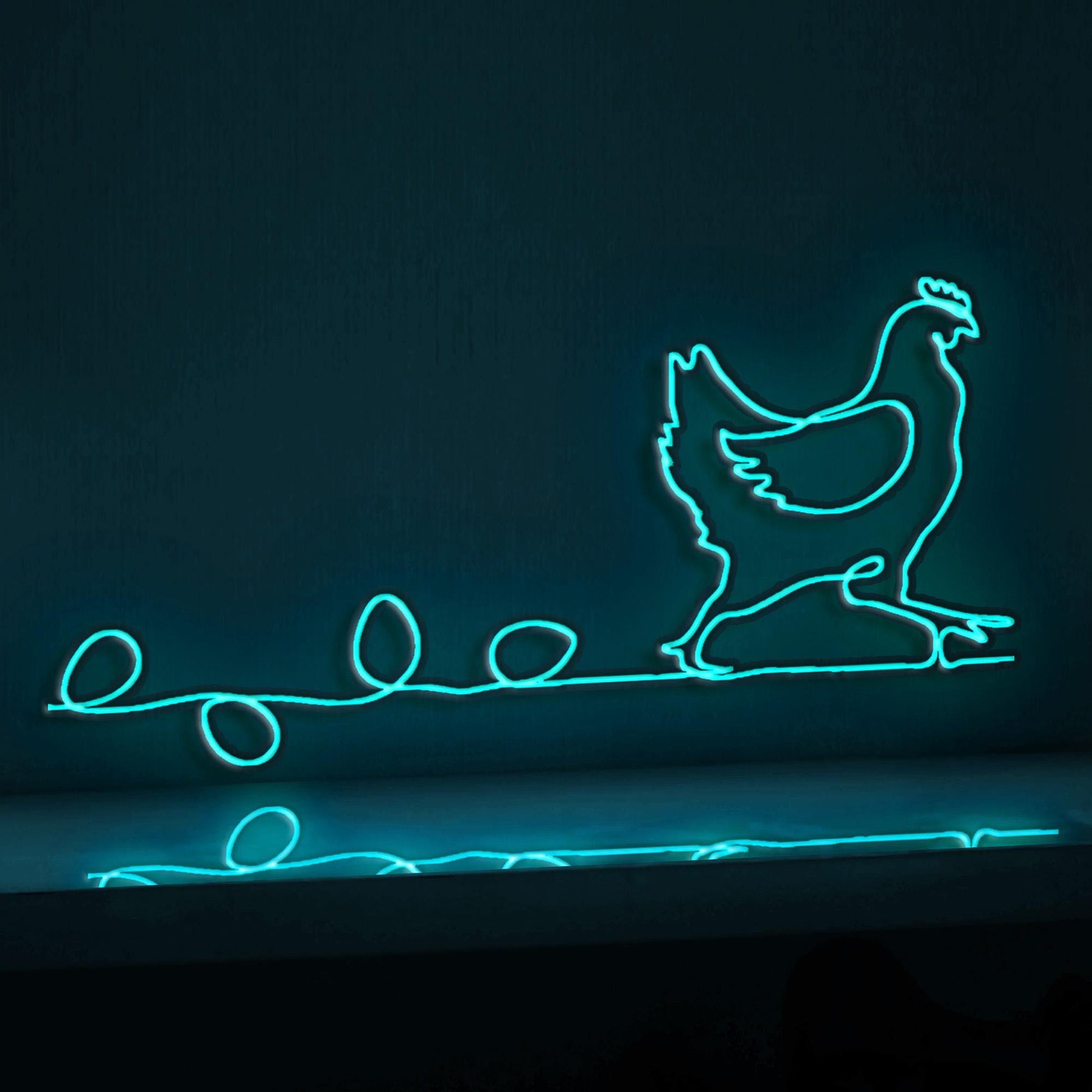 Hen Chicken Farm Eggs Farmhouse EL Wire Kitchen Art for Country Homes & Breakfast Nooks - myneonup