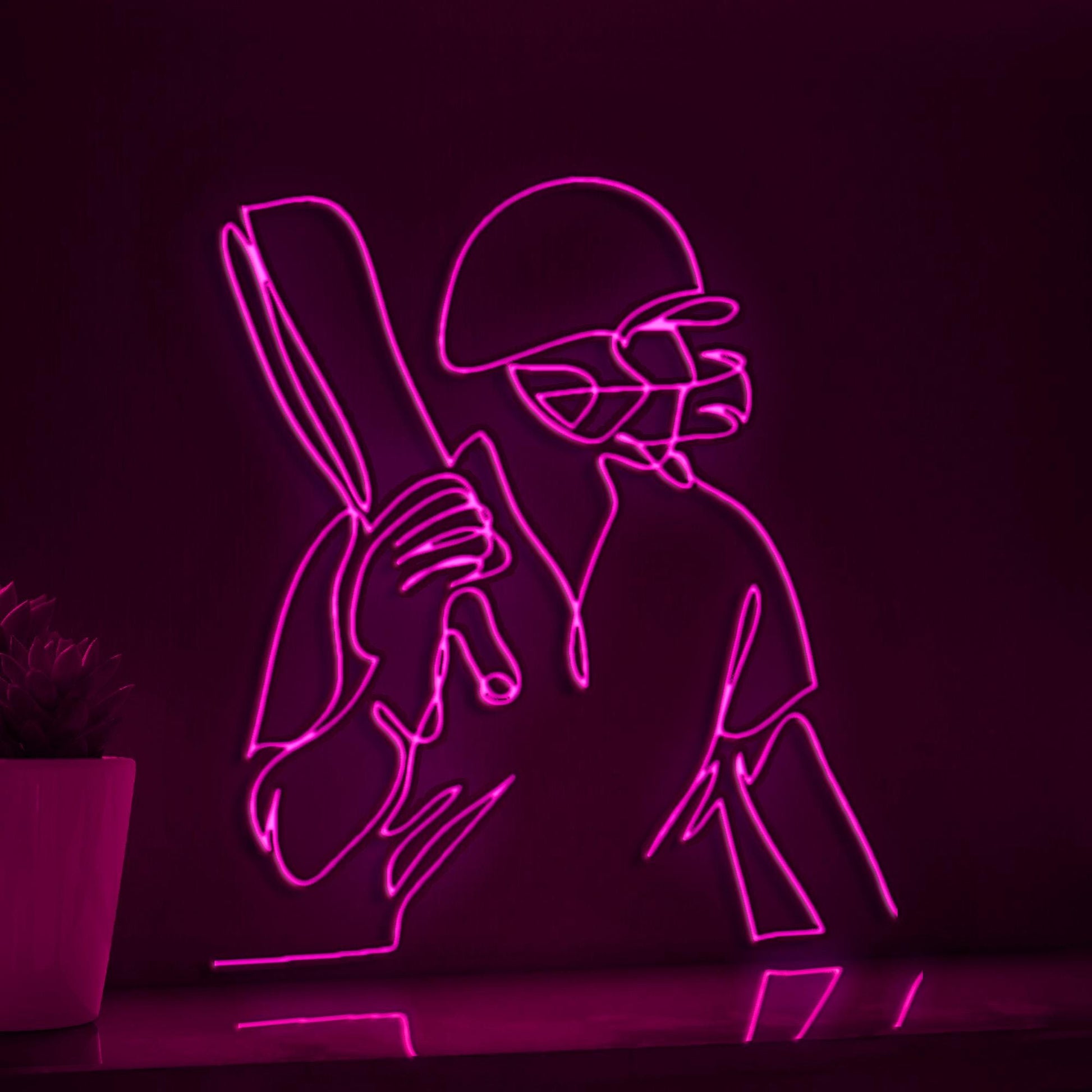 Cricket Player Sports Game Sports EL Wire Wall Art for Cricket Fans & Stadium-Themed Rooms - myneonup