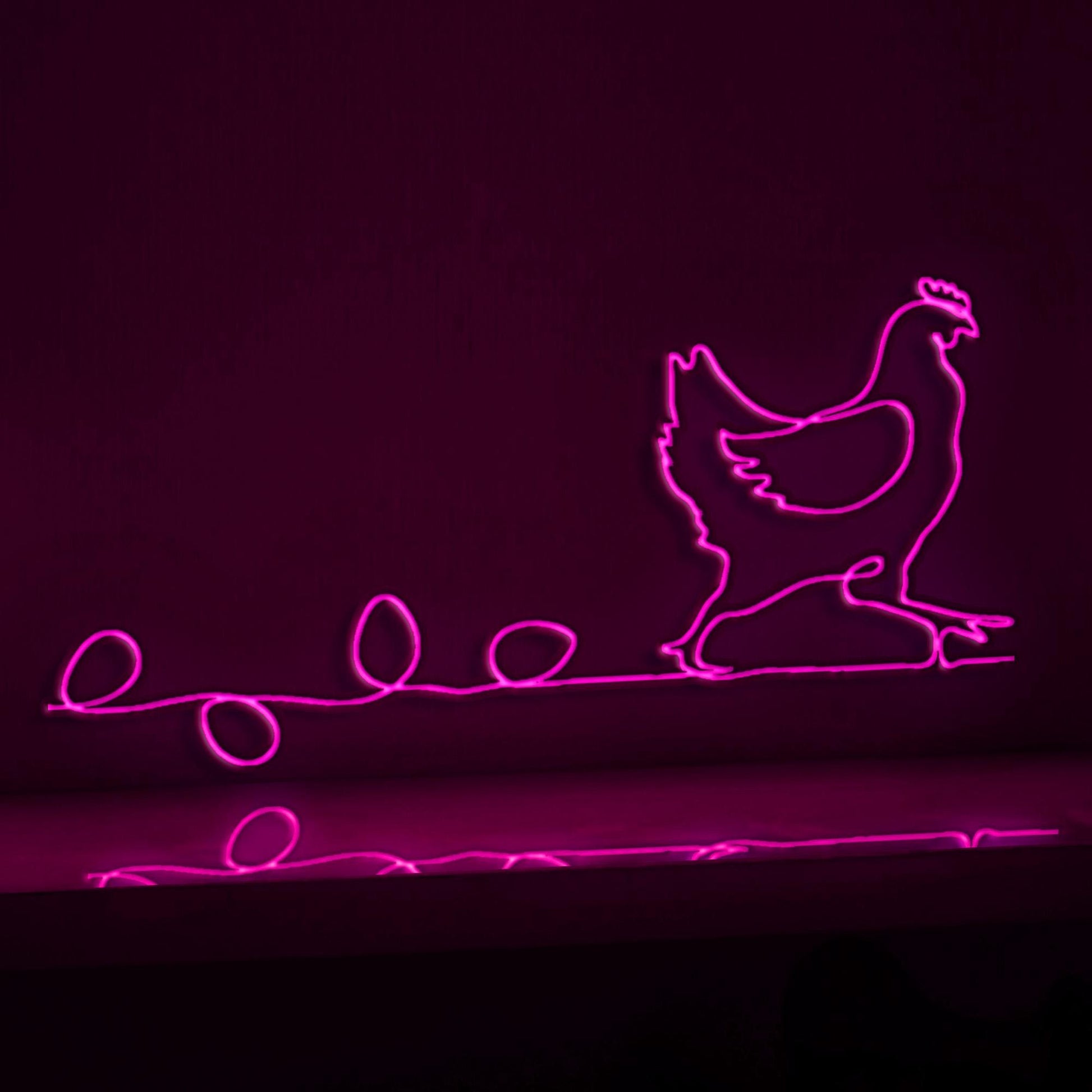 Hen Chicken Farm Eggs Farmhouse EL Wire Kitchen Art for Country Homes & Breakfast Nooks - myneonup