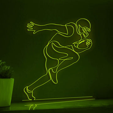 Running American Football Player Sports EL Wire Wall Art for Stadium Decor & Football Fan Rooms