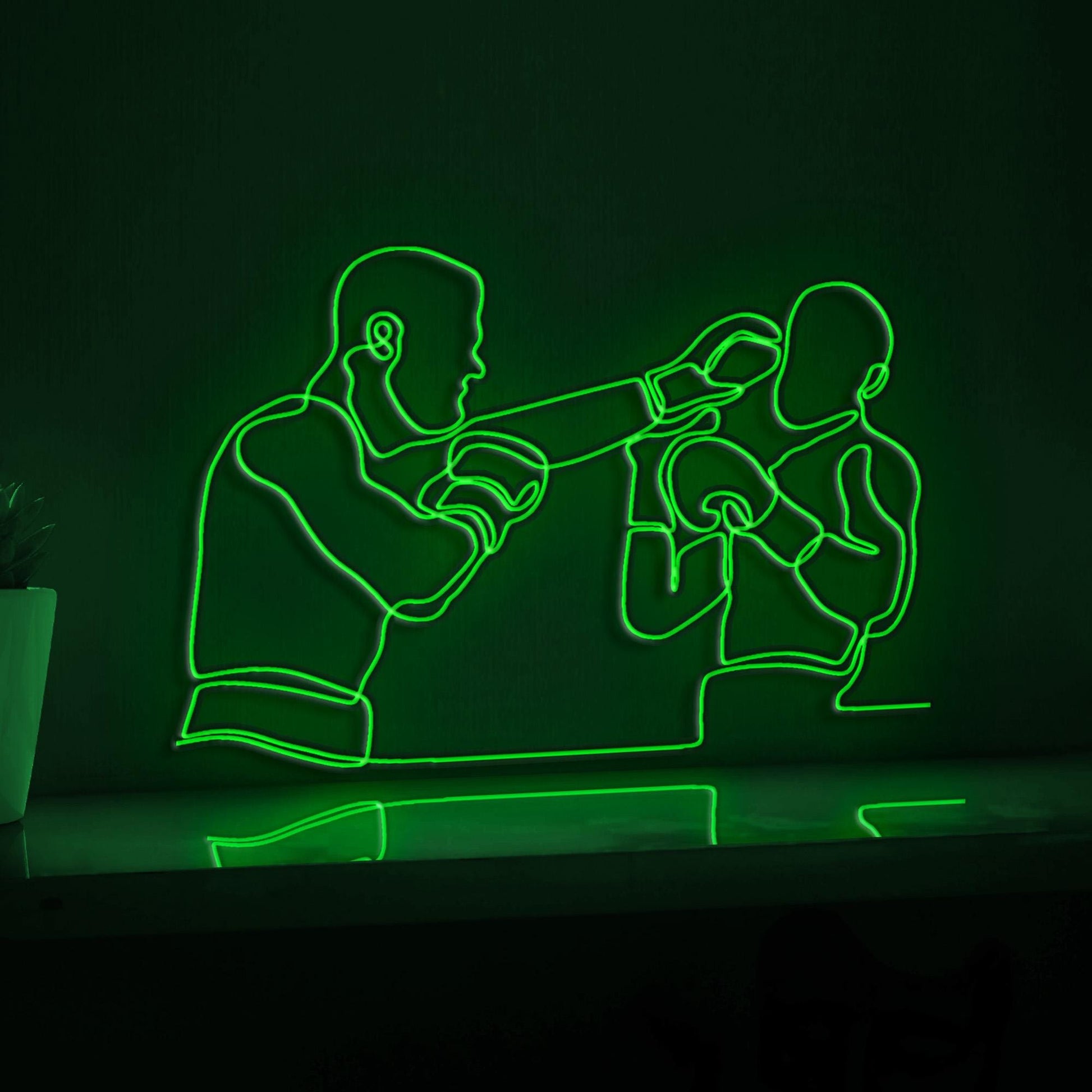 Boxing Fighters Sports EL Wire Wall Art for Gyms & Martial Arts Studios - myneonup