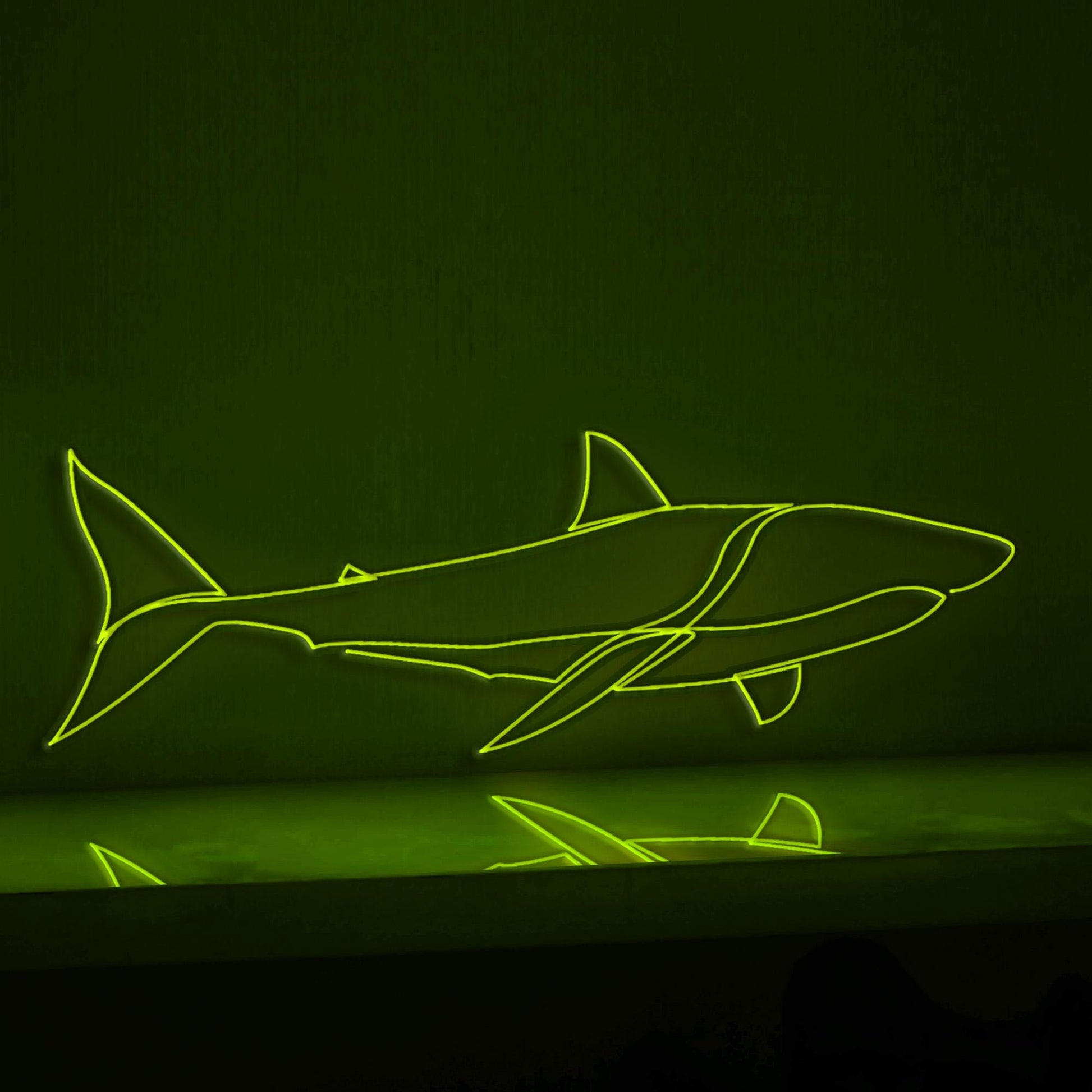 Shark Design Marine EL Wire Animal Wall Art for Beach Houses & Adventure Decor - myneonup