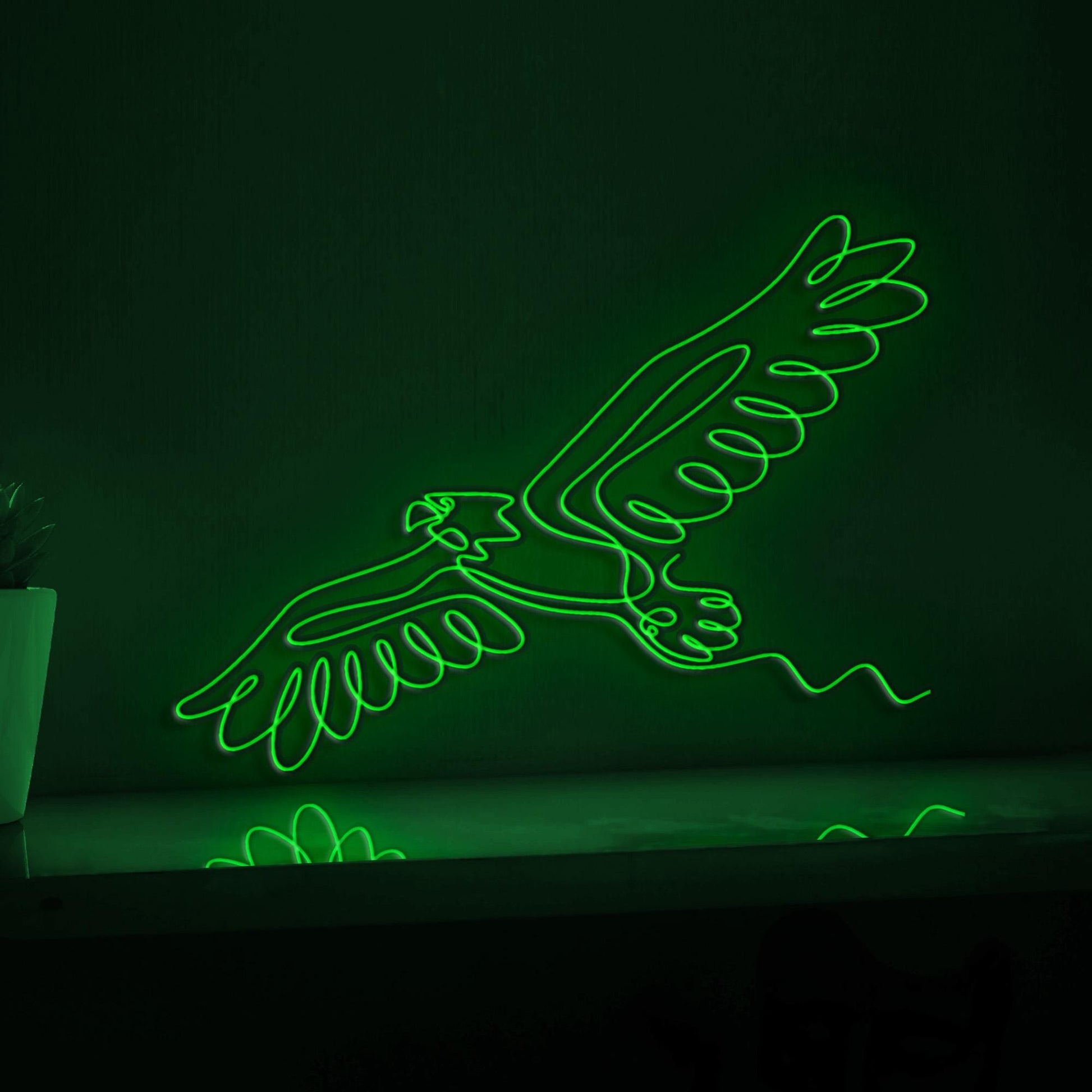 Eagle Hawk Bird Minimalist EL Wire Animal Art for Modern Interiors & Nature Themes - myneonup