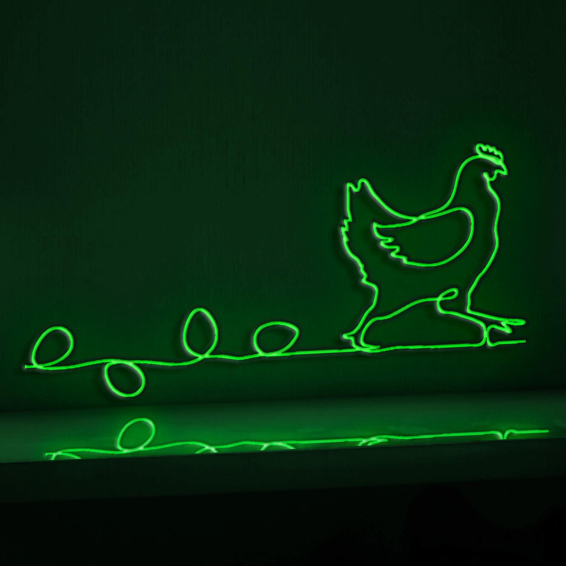 Hen Chicken Farm Eggs Farmhouse EL Wire Kitchen Art for Country Homes & Breakfast Nooks - myneonup
