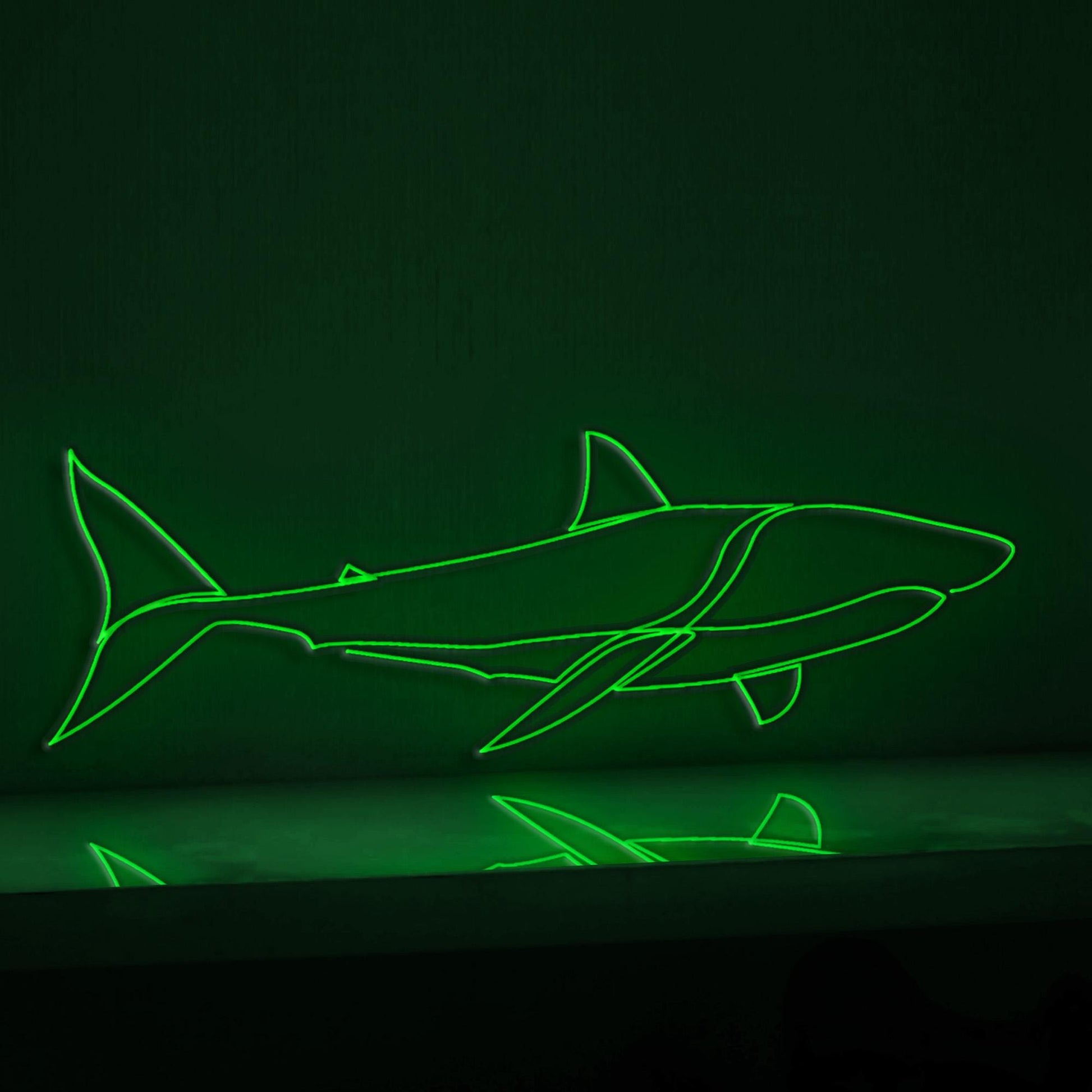 Shark Design Marine EL Wire Animal Wall Art for Beach Houses & Adventure Decor - myneonup