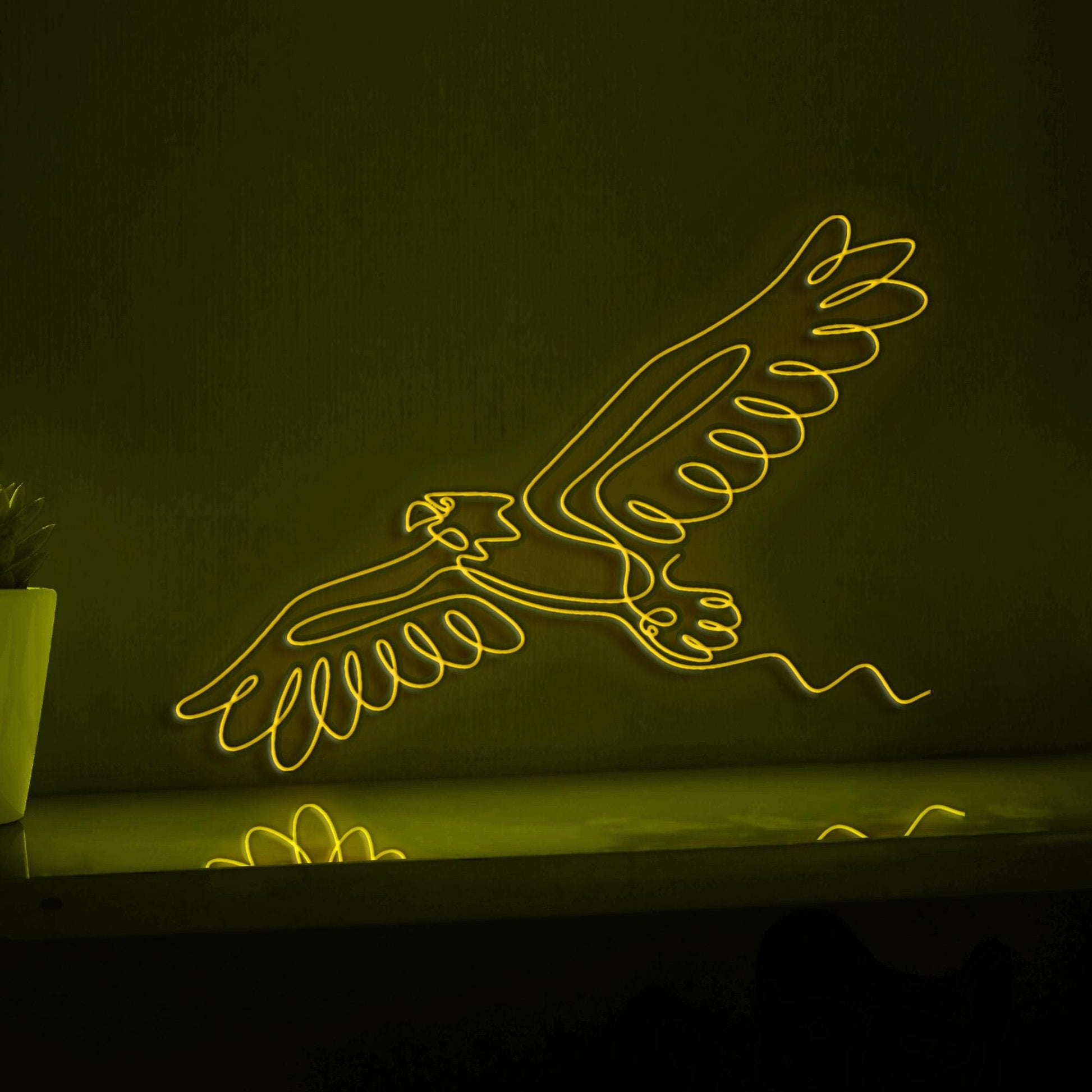 Eagle Hawk Bird Minimalist EL Wire Animal Art for Modern Interiors & Nature Themes - myneonup
