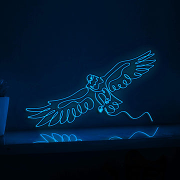 Eagle Hawk Bird Majestic EL Wire Animal Art for Nature Lovers & Living Room Decor