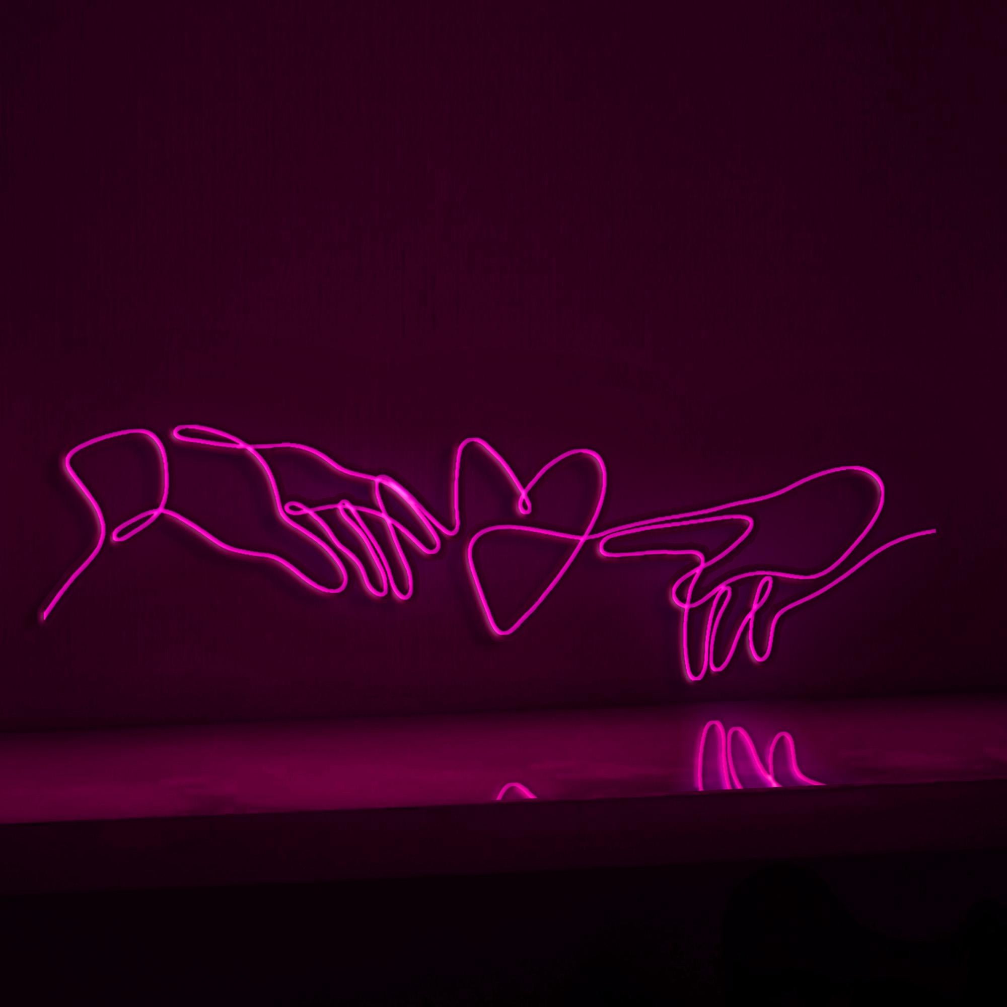 Male Female Heart Valentine Romantic EL Wire Decor for Bedroom & Anniversary Celebrations