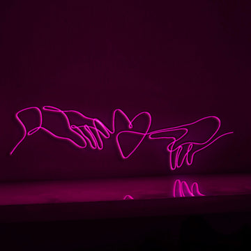 Male Female Heart Valentine Romantic EL Wire Decor for Bedroom & Anniversary Celebrations