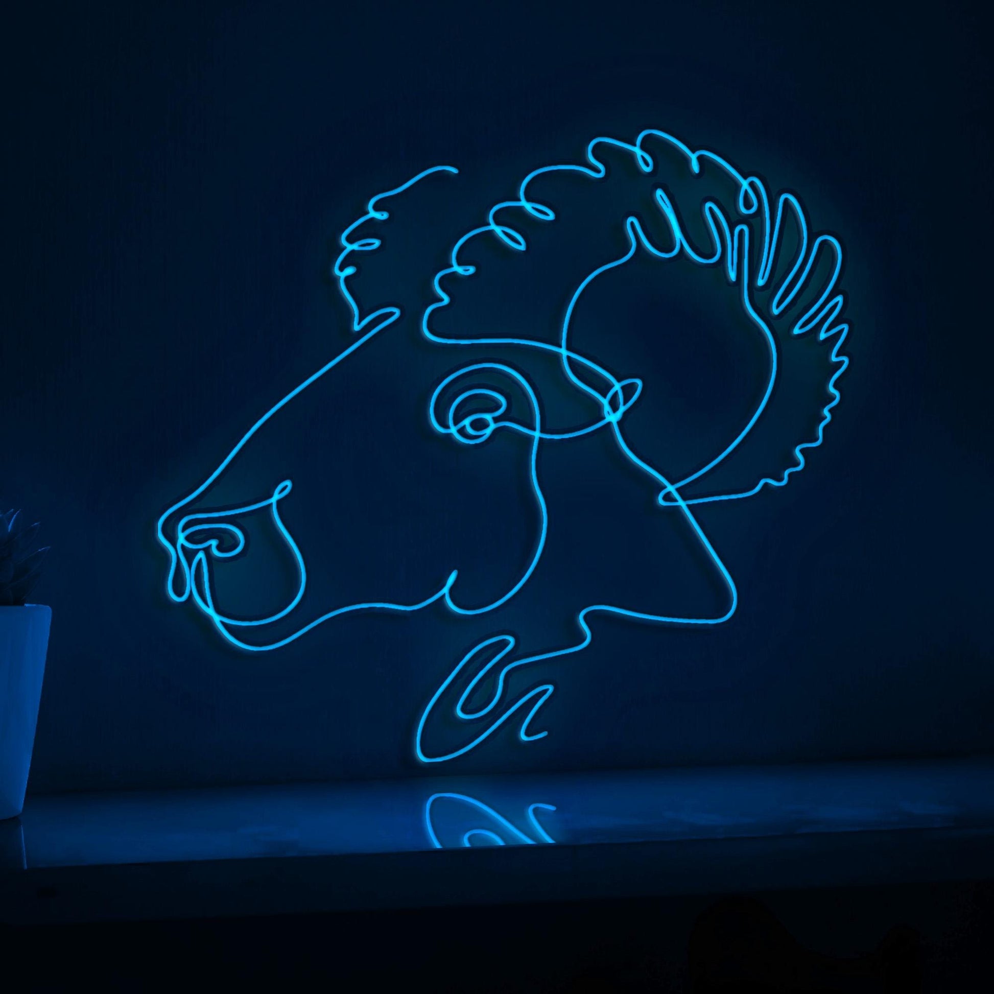 Ram Head Farm Agricultural EL Wire Animal Art for Farmhouse & Rustic Home Decor - myneonup