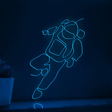Astronaut Space-Themed EL Wire Wall Art for Kids Rooms & Aviation Enthusiasts