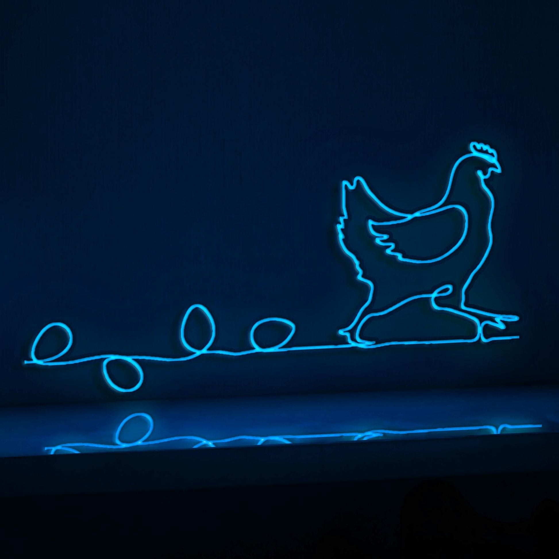 Hen Chicken Farm Eggs Farmhouse EL Wire Kitchen Art for Country Homes & Breakfast Nooks - myneonup