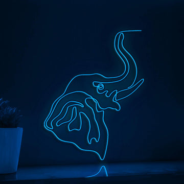 Elephant Head Playful EL Wire Animal Wall Art for Children's Rooms & Safari Decor