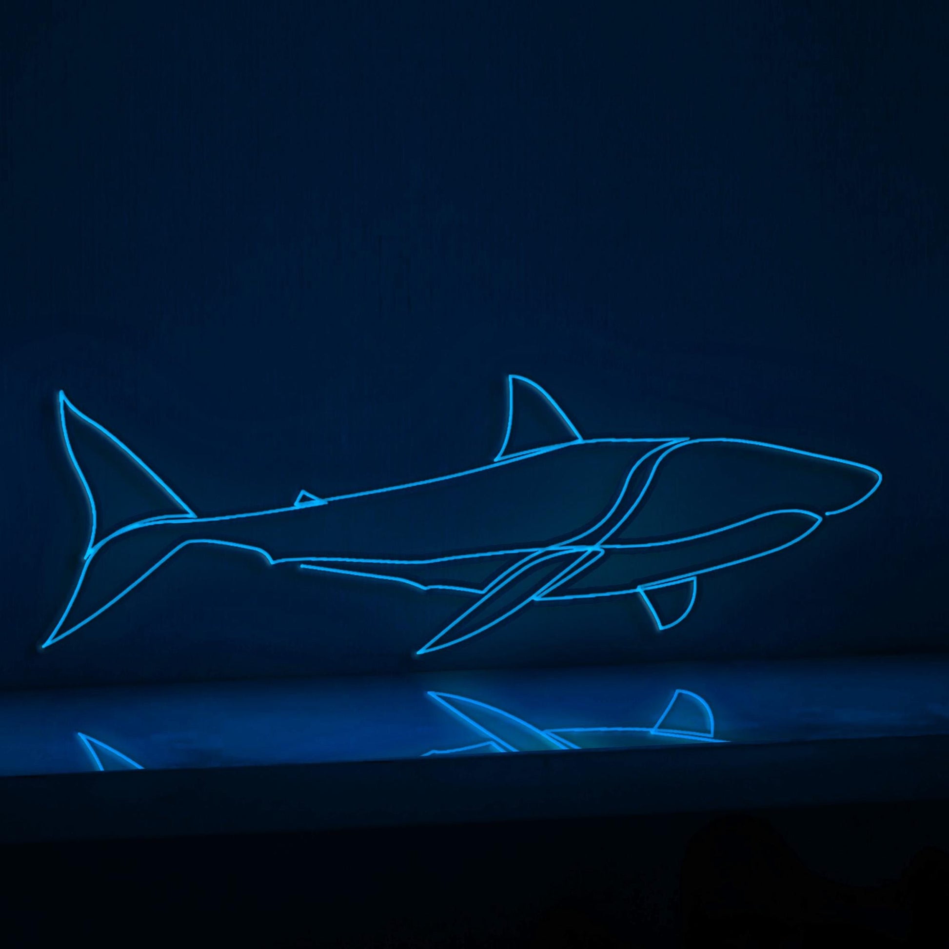 Shark Design Marine EL Wire Animal Wall Art for Beach Houses & Adventure Decor - myneonup