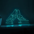 Dove Birds Couple Romantic EL Wire Animal Art for Wedding & Bedroom Decor - myneonup