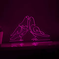 Dove Birds Couple Romantic EL Wire Animal Art for Wedding & Bedroom Decor - myneonup