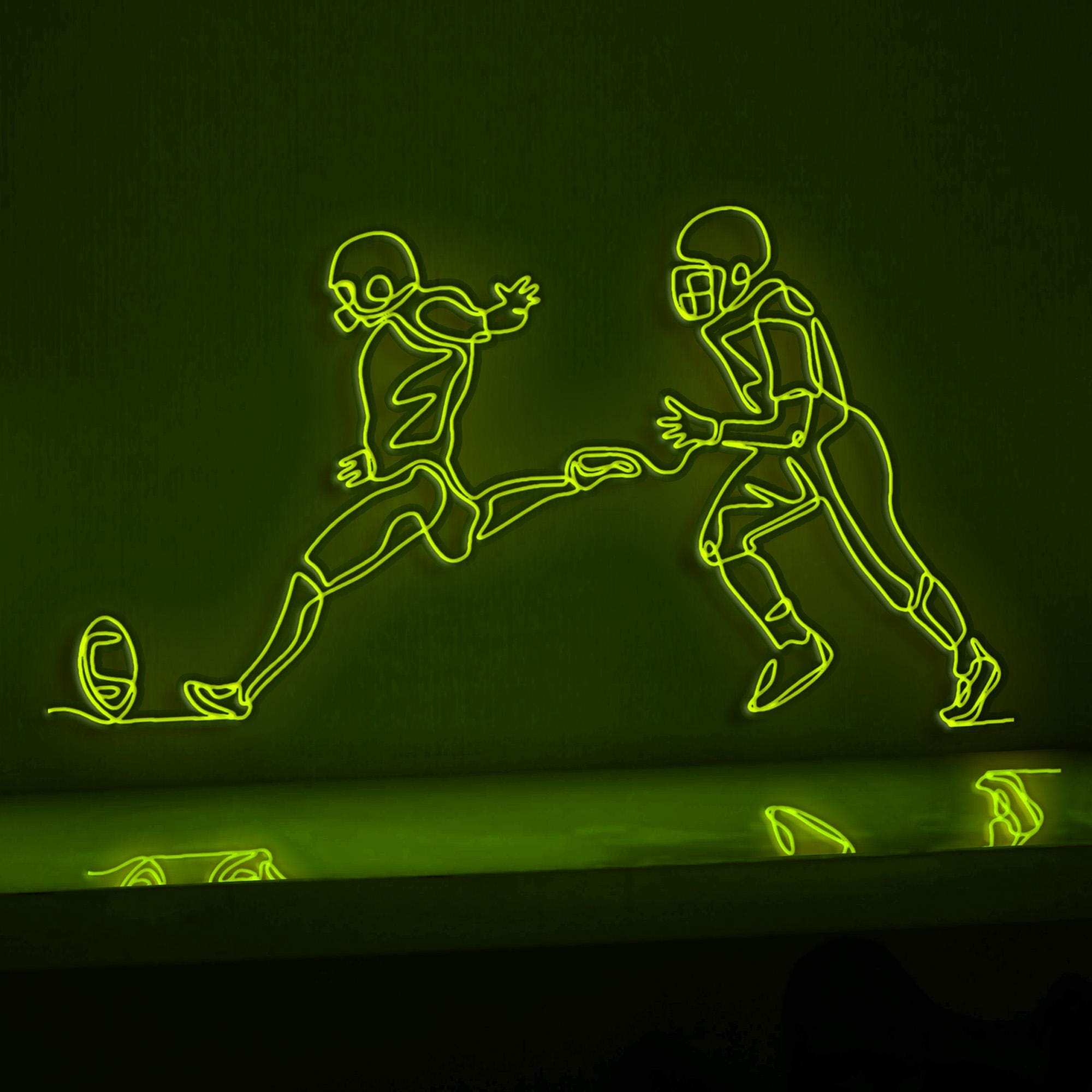 American Football Game Sports EL Wire Wall Art for Stadium Rooms & Football Enthusiasts