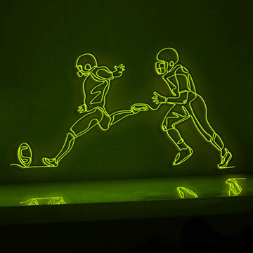 American Football Game Sports EL Wire Wall Art for Stadium Rooms & Football Enthusiasts