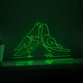 Dove Birds Couple Romantic EL Wire Animal Art for Wedding & Bedroom Decor - myneonup
