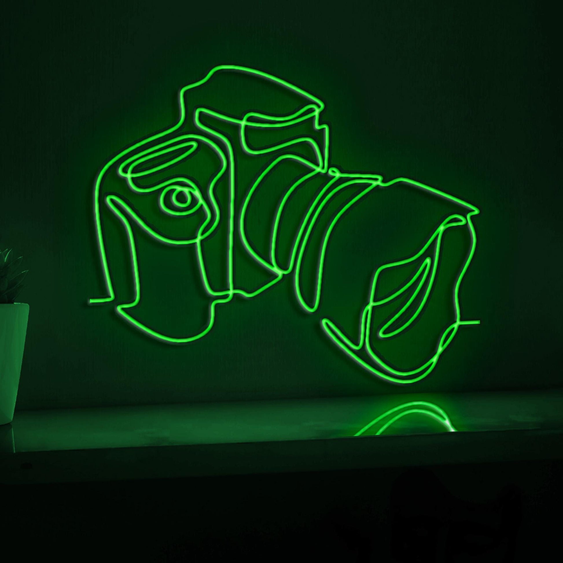 Digital Camera Design Tech EL Wire Wall Art for Photography Studios & Modern Homes - myneonup