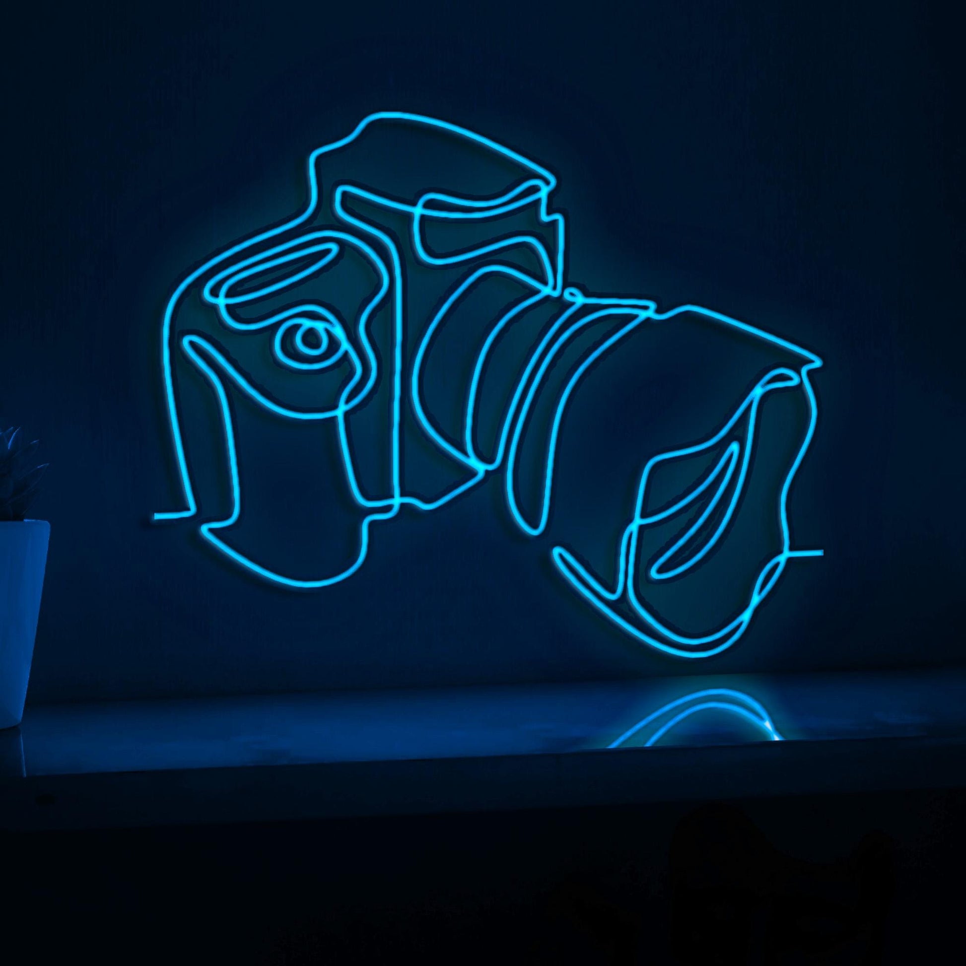 Digital Camera Design Tech EL Wire Wall Art for Photography Studios & Modern Homes - myneonup