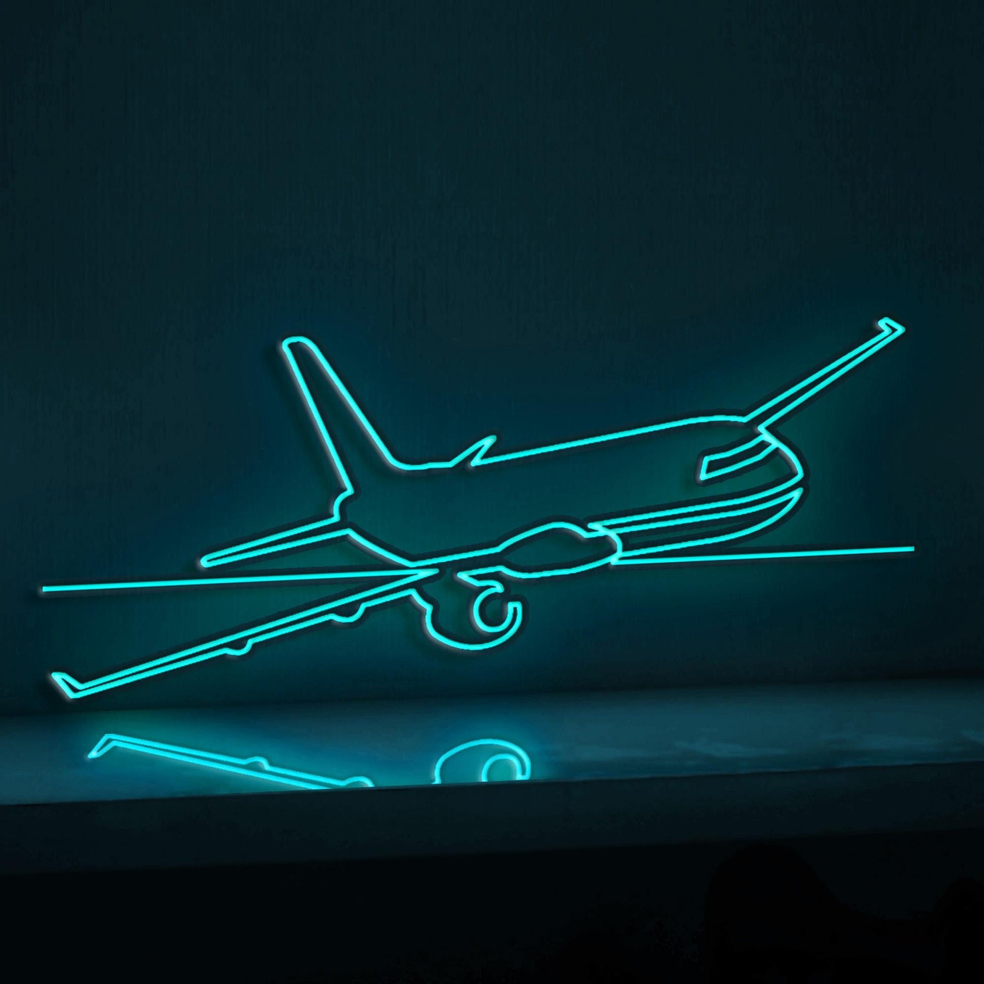 Passenger Airplane Flight Aviation EL Wire Wall Art for Travelers & Flight-Themed Home Decor - myneonup