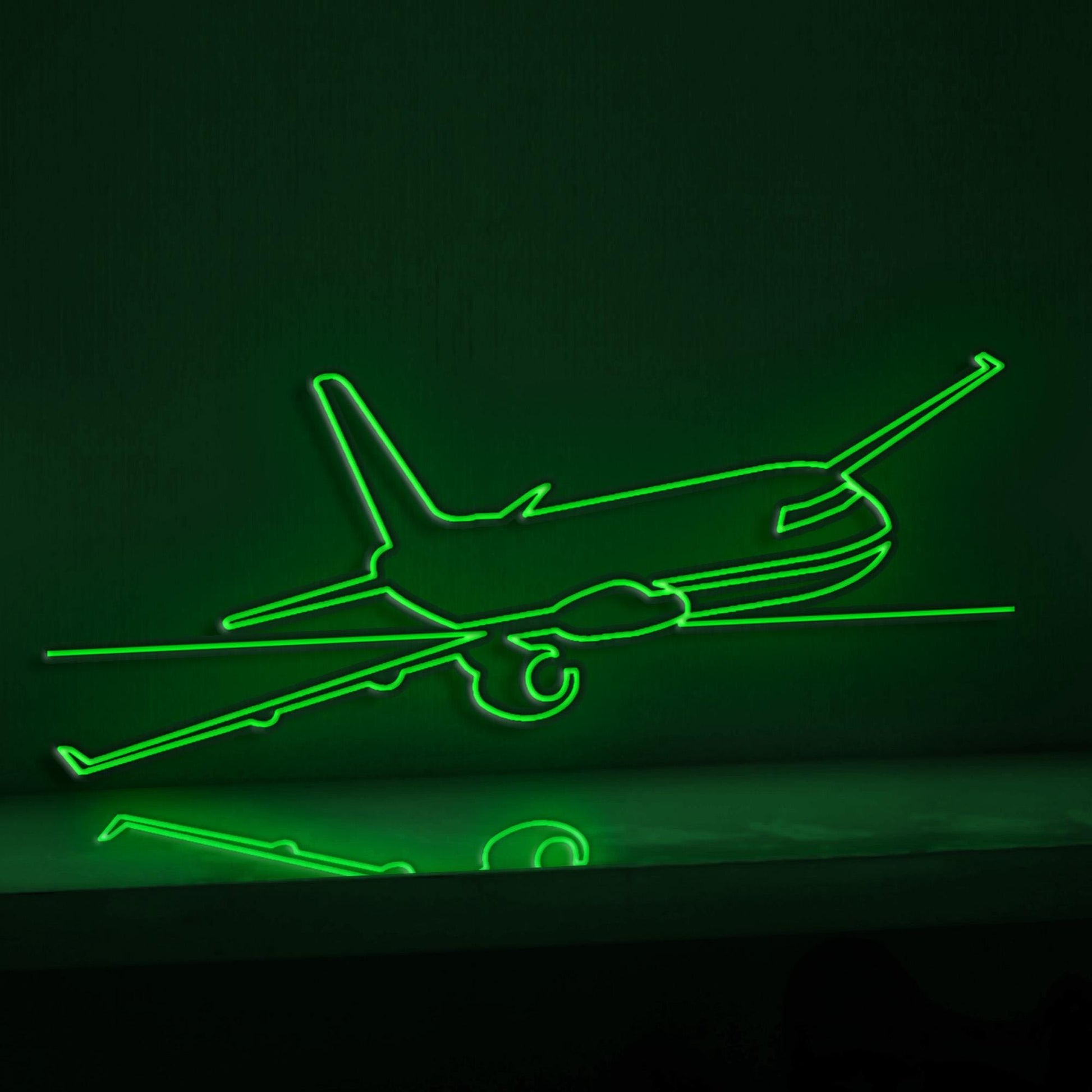 Passenger Airplane Flight Aviation EL Wire Wall Art for Travelers & Flight-Themed Home Decor - myneonup
