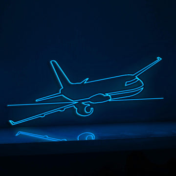 Passenger Airplane Flight Aviation EL Wire Wall Art for Travelers & Flight-Themed Home Decor - myneonup