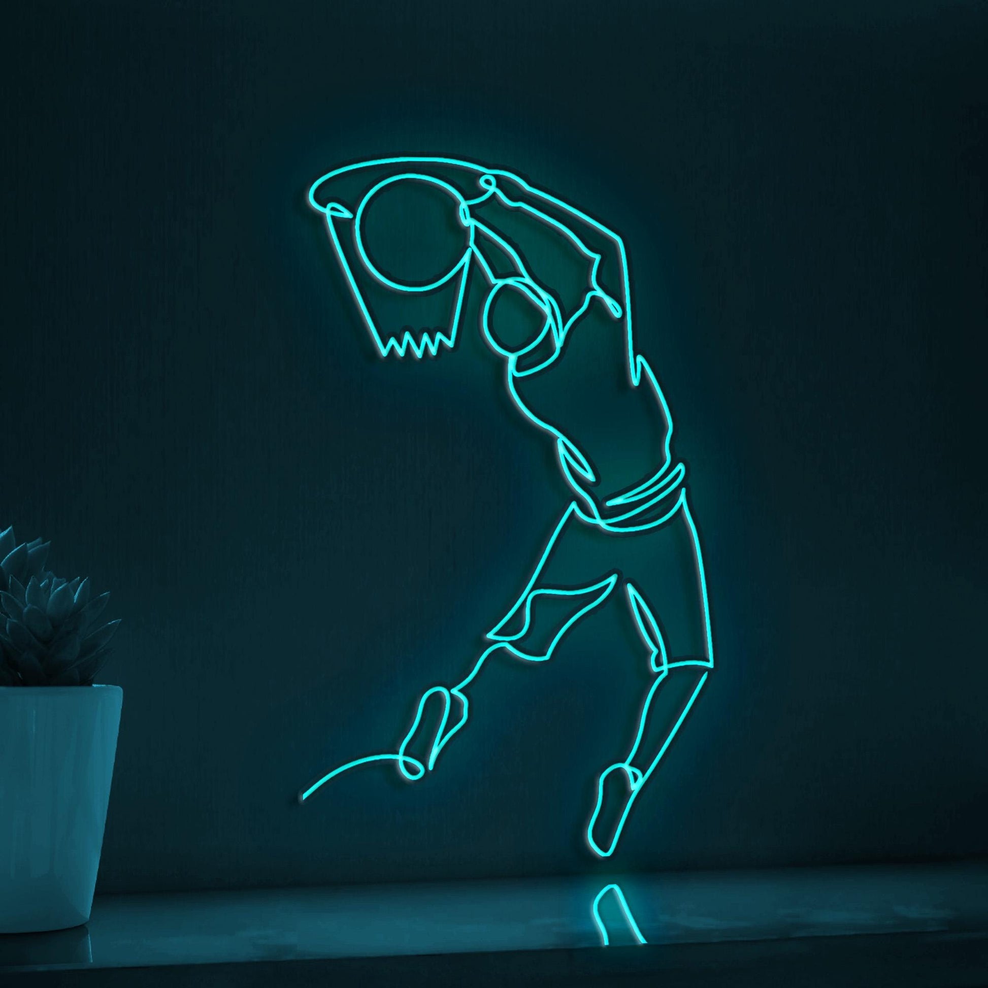 Basketball Player Sports EL Wire Wall Art for Game Room & Basketball Fan Decor - myneonup