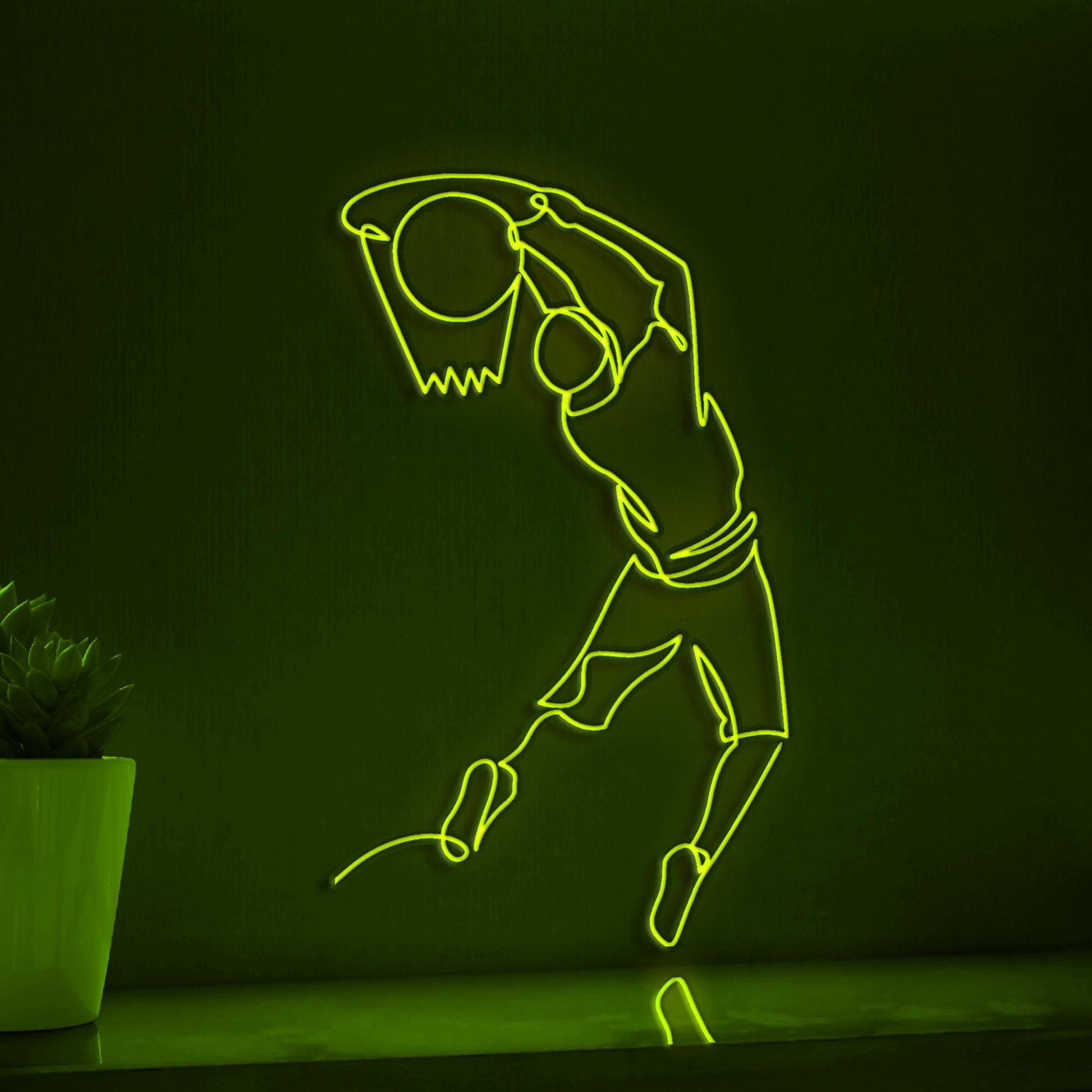 Basketball Player Sports EL Wire Wall Art for Game Room & Basketball Fan Decor - myneonup