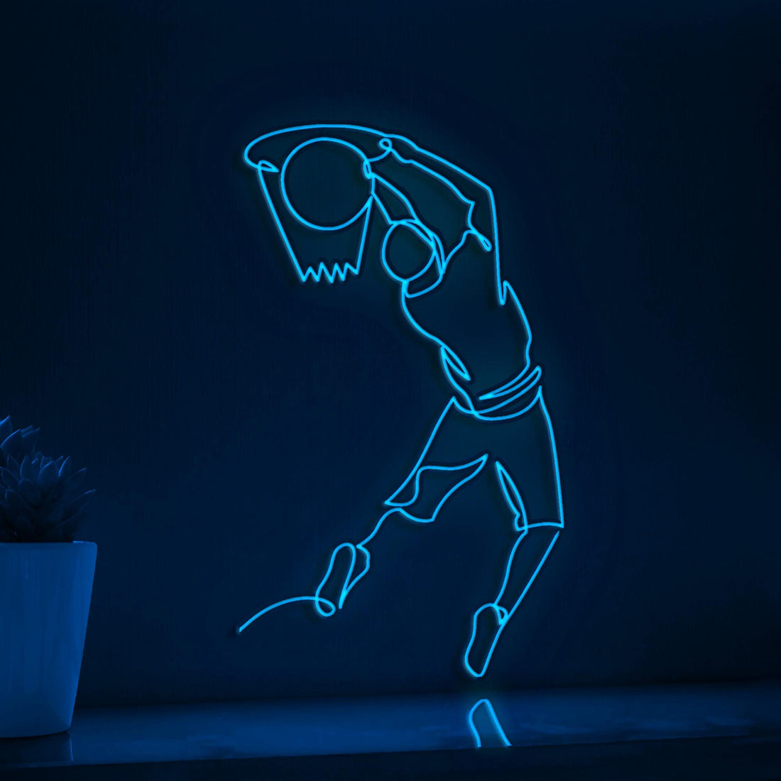 Basketball Player Sports EL Wire Wall Art for Game Room & Basketball Fan Decor - myneonup