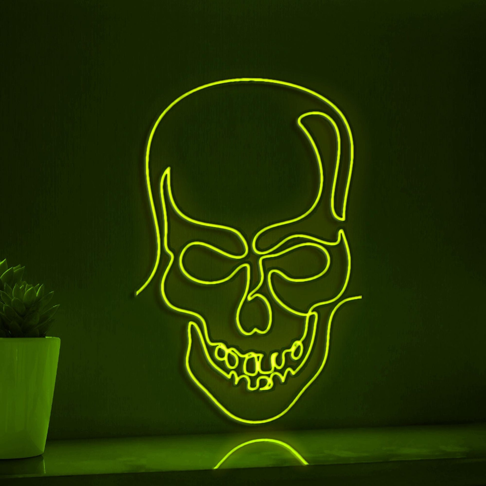 Abstract Human Skull Modern EL Wire Wall Art for Gallery & Edgy Home Decor - myneonup