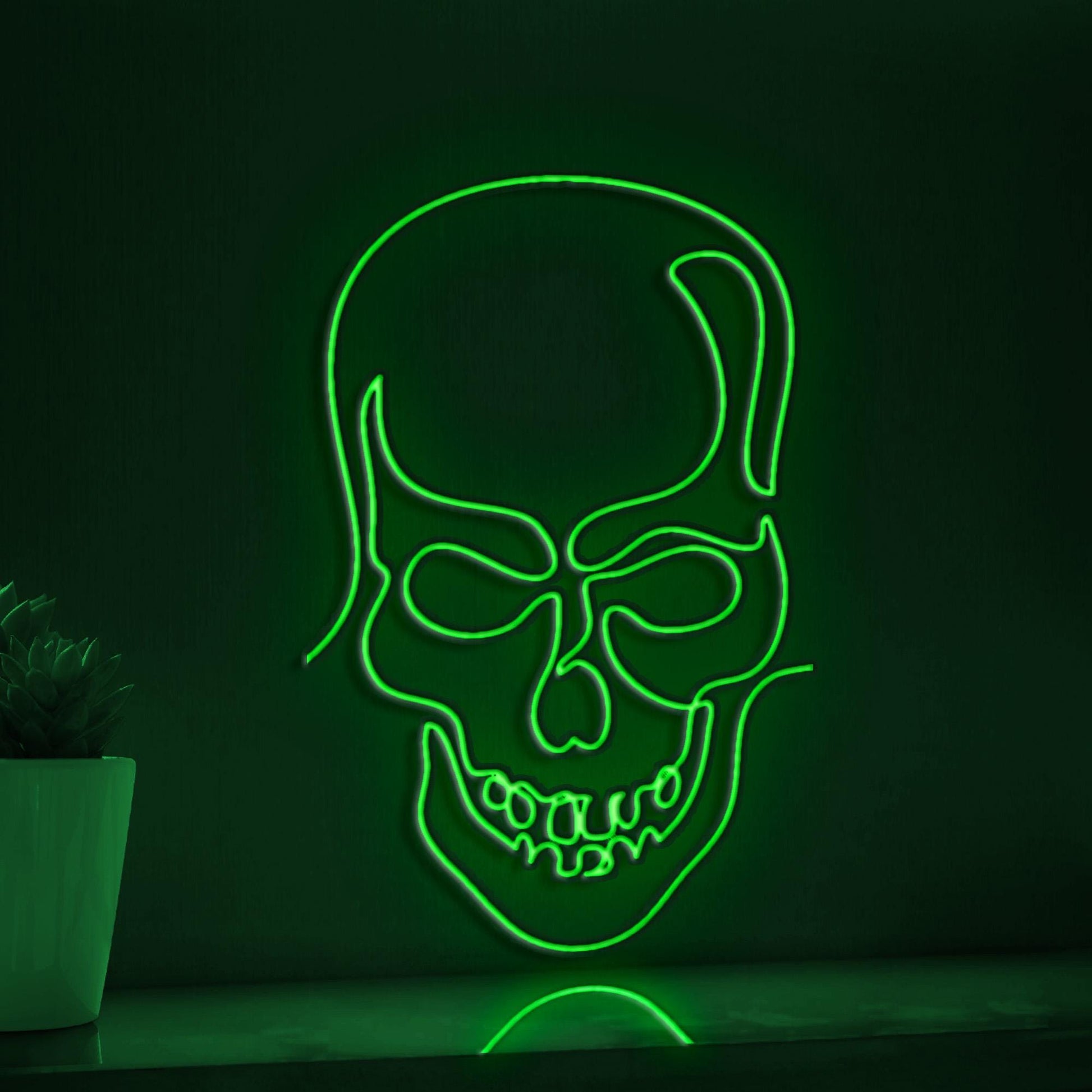 Abstract Human Skull Modern EL Wire Wall Art for Gallery & Edgy Home Decor - myneonup