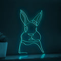 Cute Rabbit Adorable EL Wire Animal Wall Art for Nursery & Easter Decor - myneonup