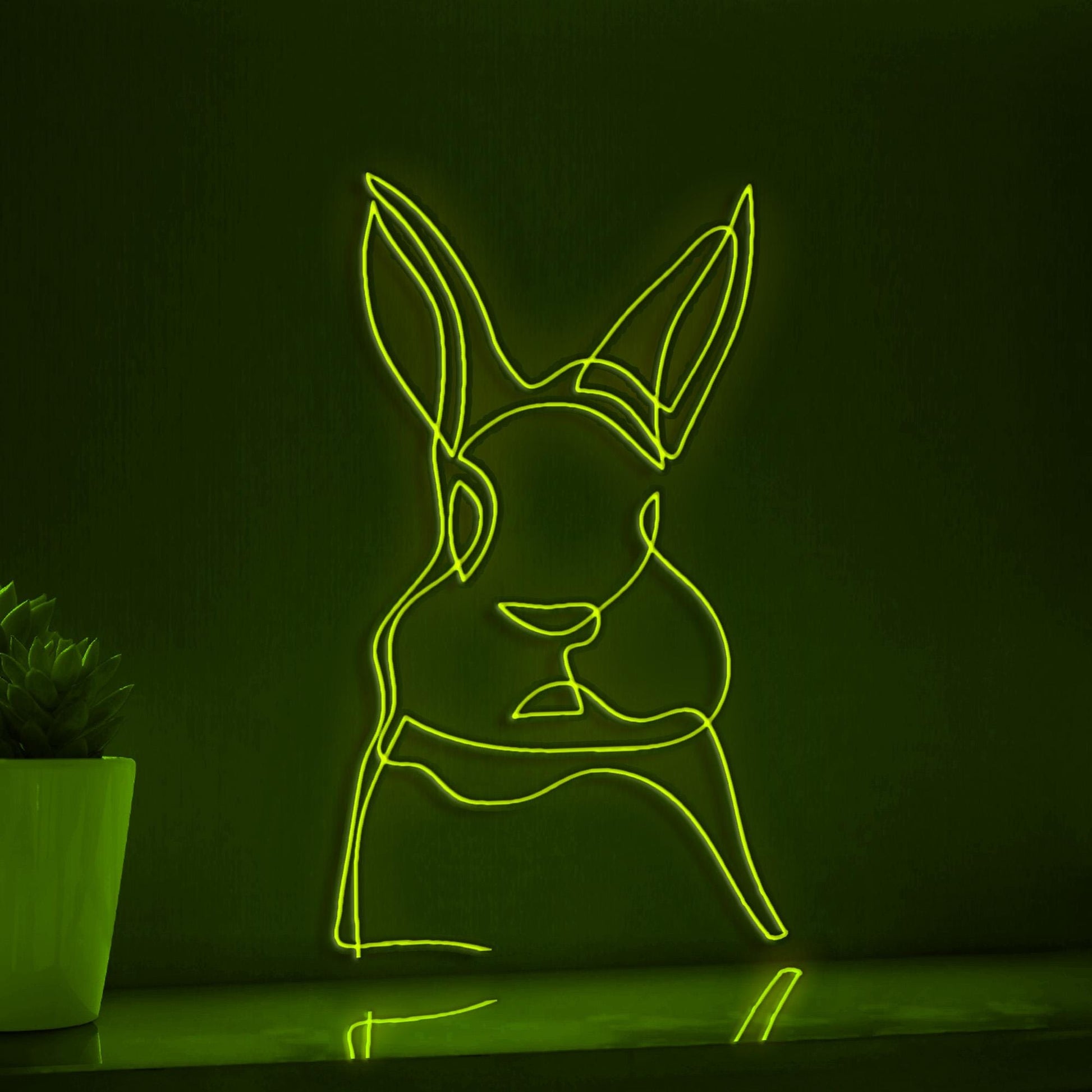 Cute Rabbit Adorable EL Wire Animal Wall Art for Nursery & Easter Decor - myneonup