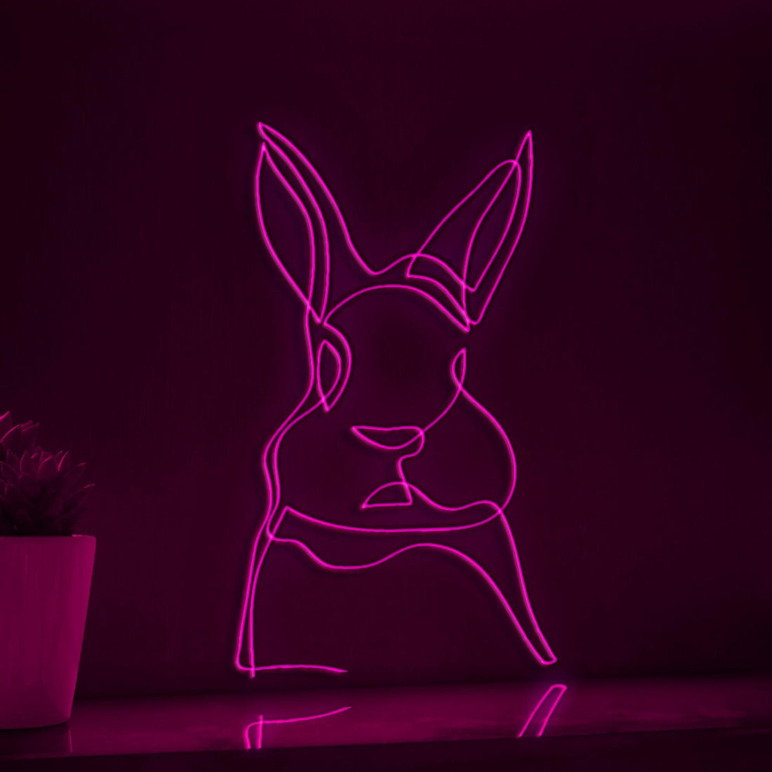 Cute Rabbit Adorable EL Wire Animal Wall Art for Nursery & Easter Decor - myneonup