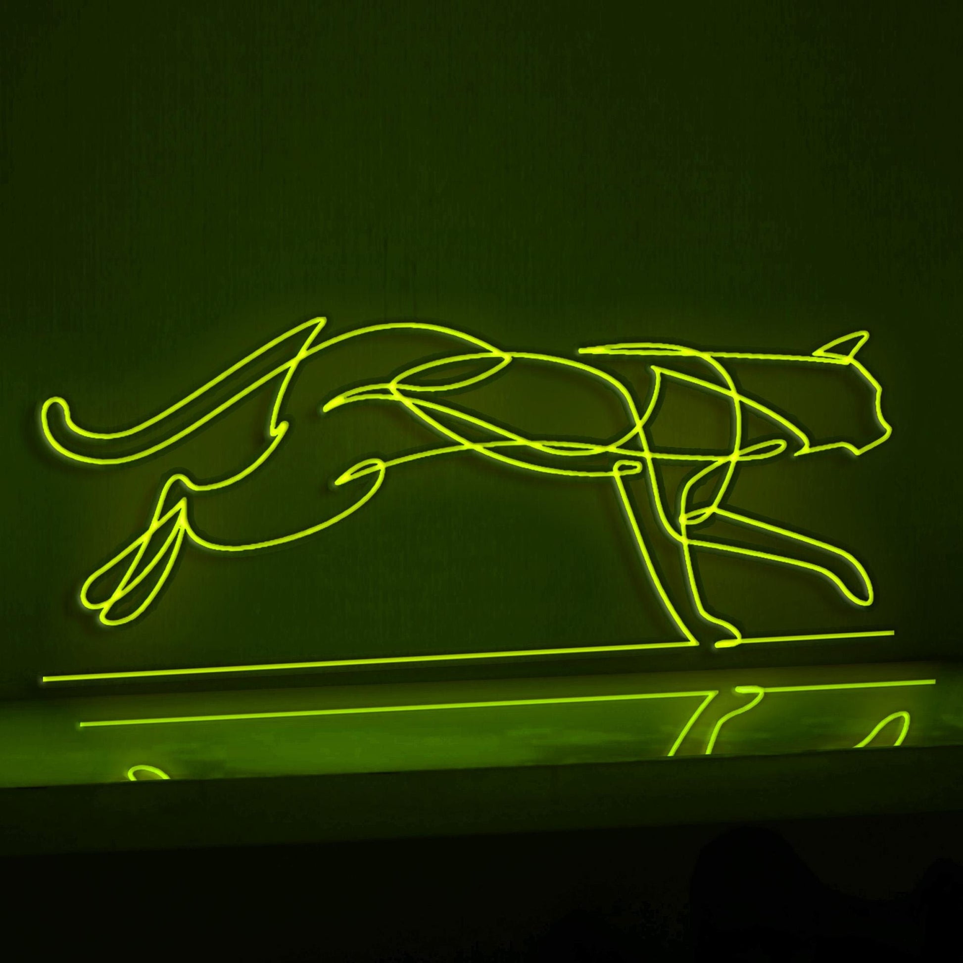 Walking Cat Playful EL Wire Animal Wall Art for Bedroom & Pet-Friendly Home Decor - myneonup