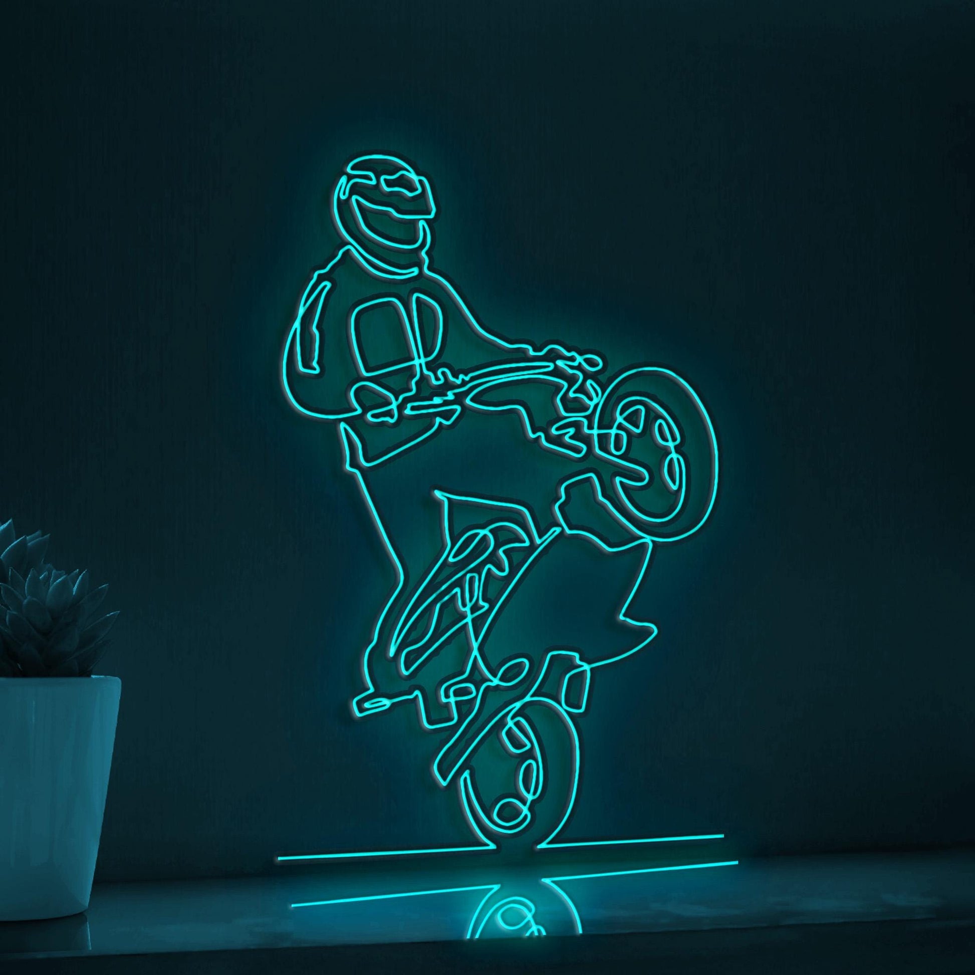Sportsman Motorcycle Handmade EL Wire Sports Wall Art for Garage & Man Cave - myneonup