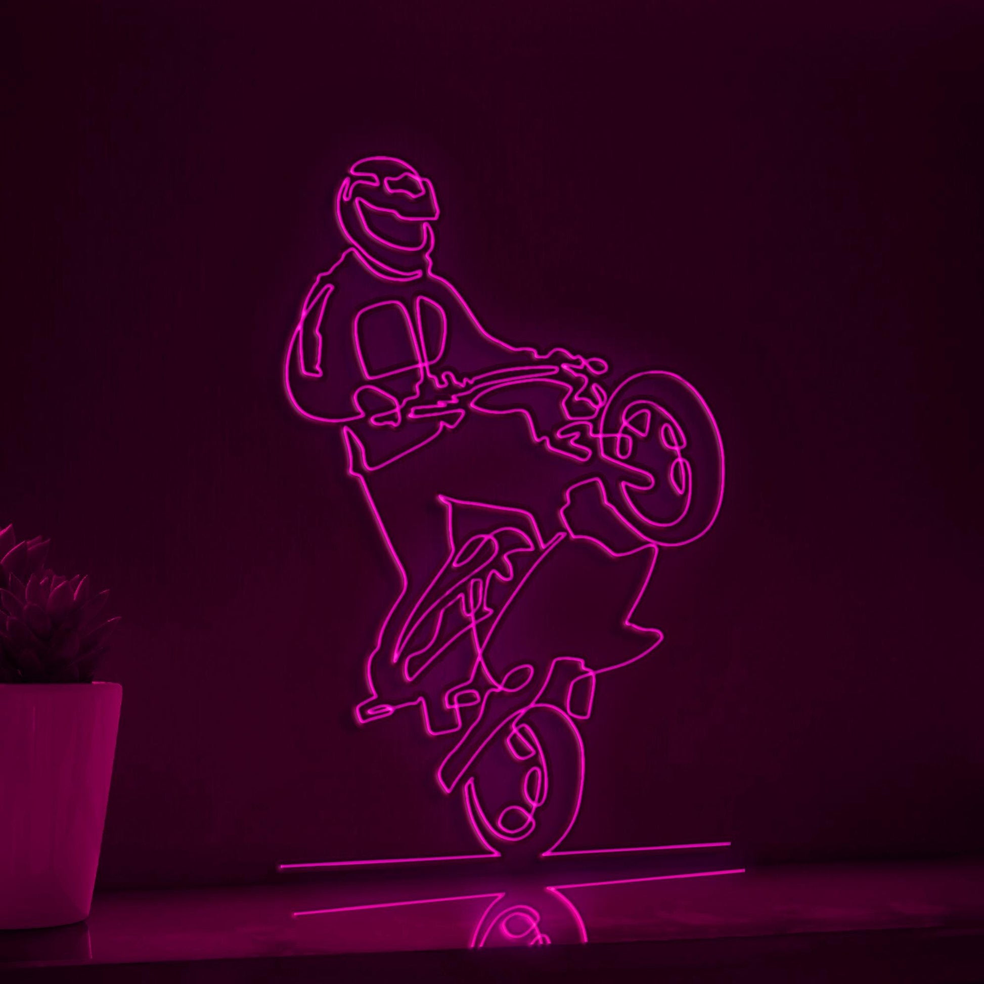 Sportsman Motorcycle Handmade EL Wire Sports Wall Art for Garage & Man Cave - myneonup