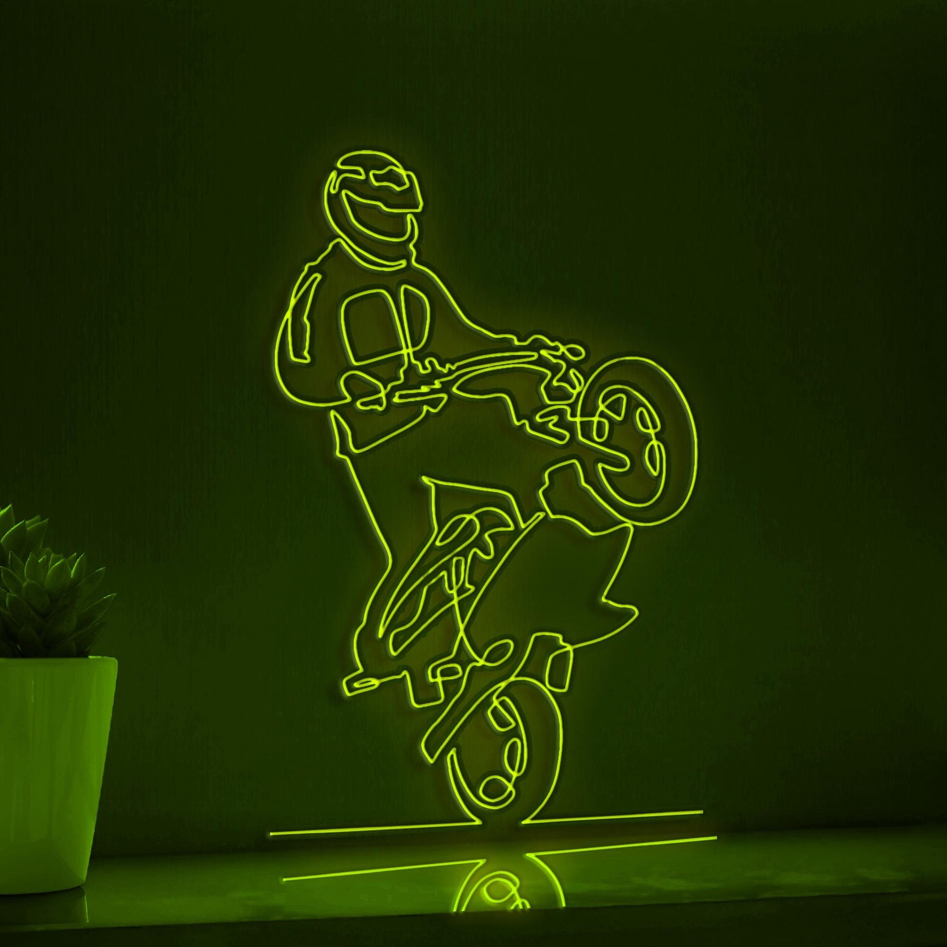 Sportsman Motorcycle Handmade EL Wire Sports Wall Art for Garage & Man Cave - myneonup