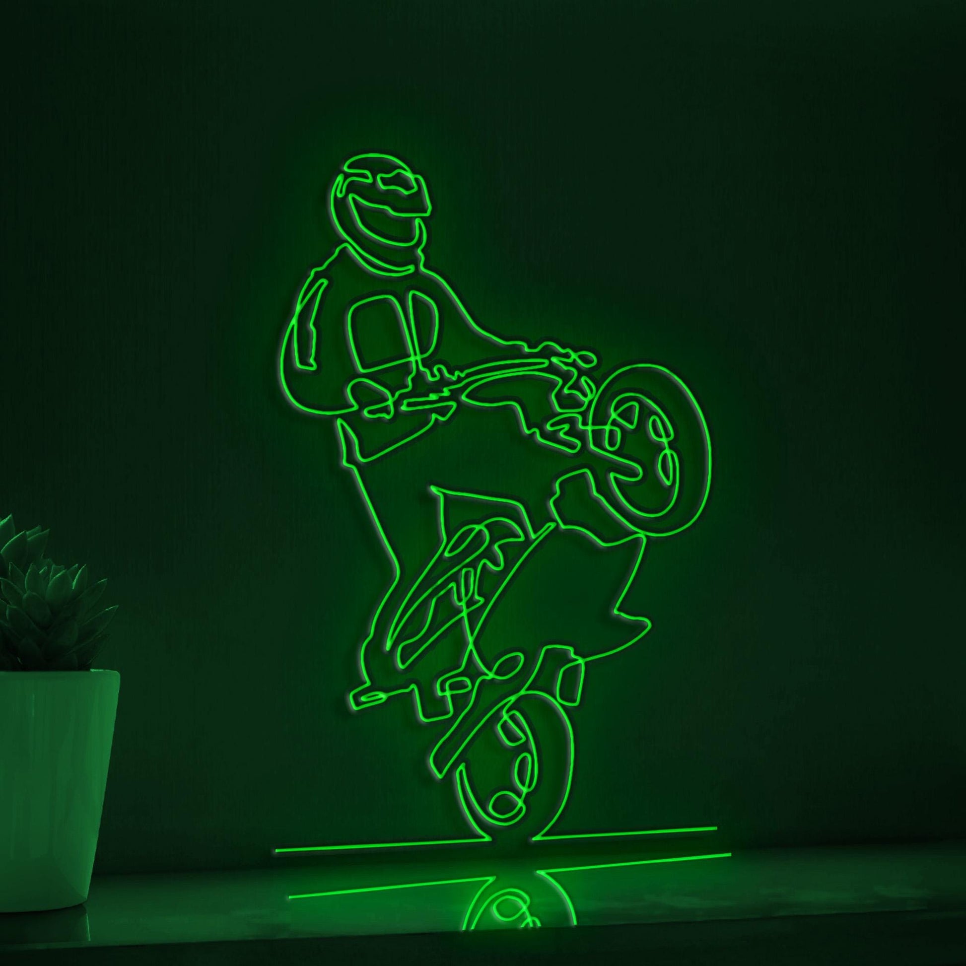 Sportsman Motorcycle Handmade EL Wire Sports Wall Art for Garage & Man Cave - myneonup