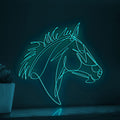 Horse Handmade EL Wire Animal Wall Art for Bedroom & Farmhouse Decor - myneonup