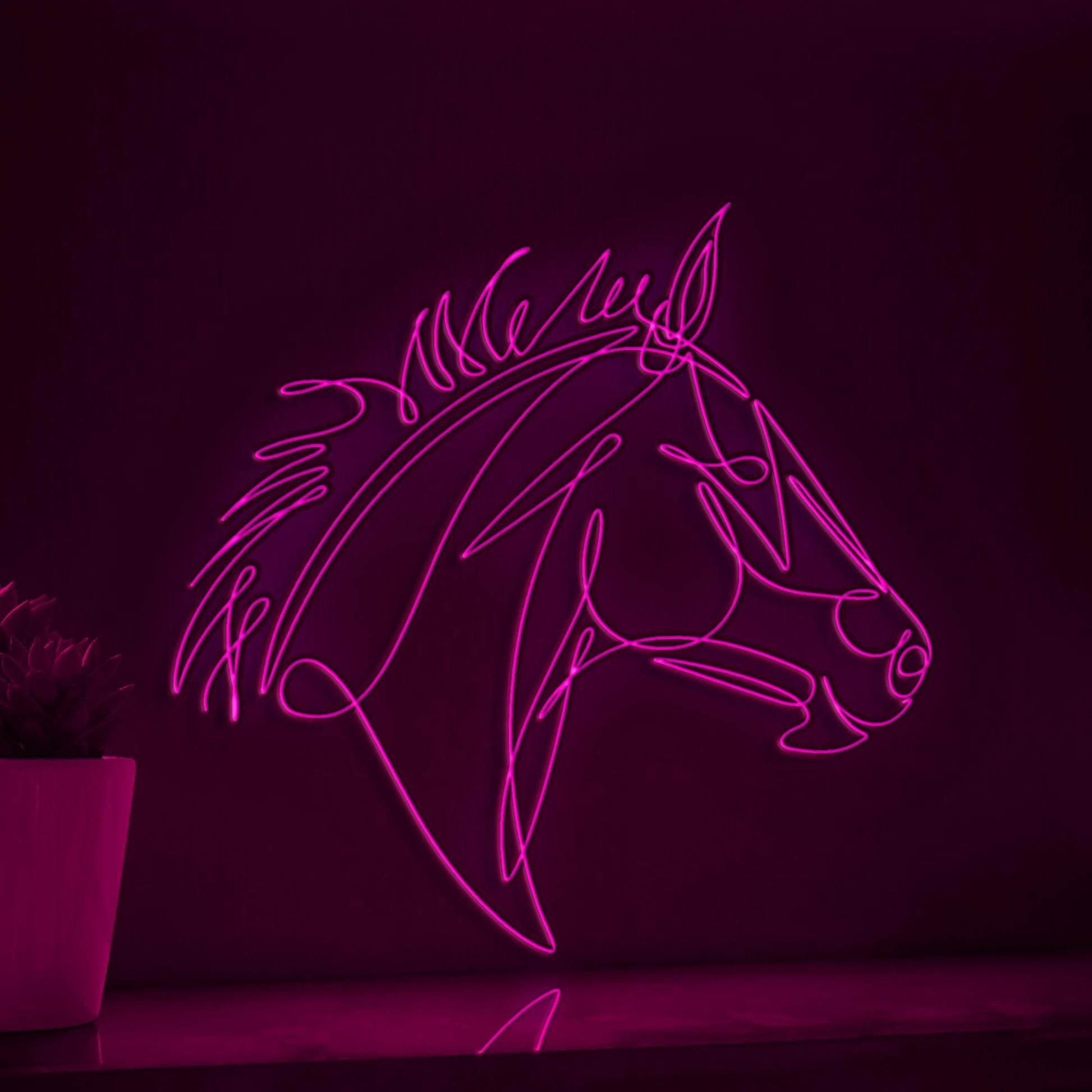 Horse Handmade EL Wire Animal Wall Art for Bedroom & Farmhouse Decor - myneonup