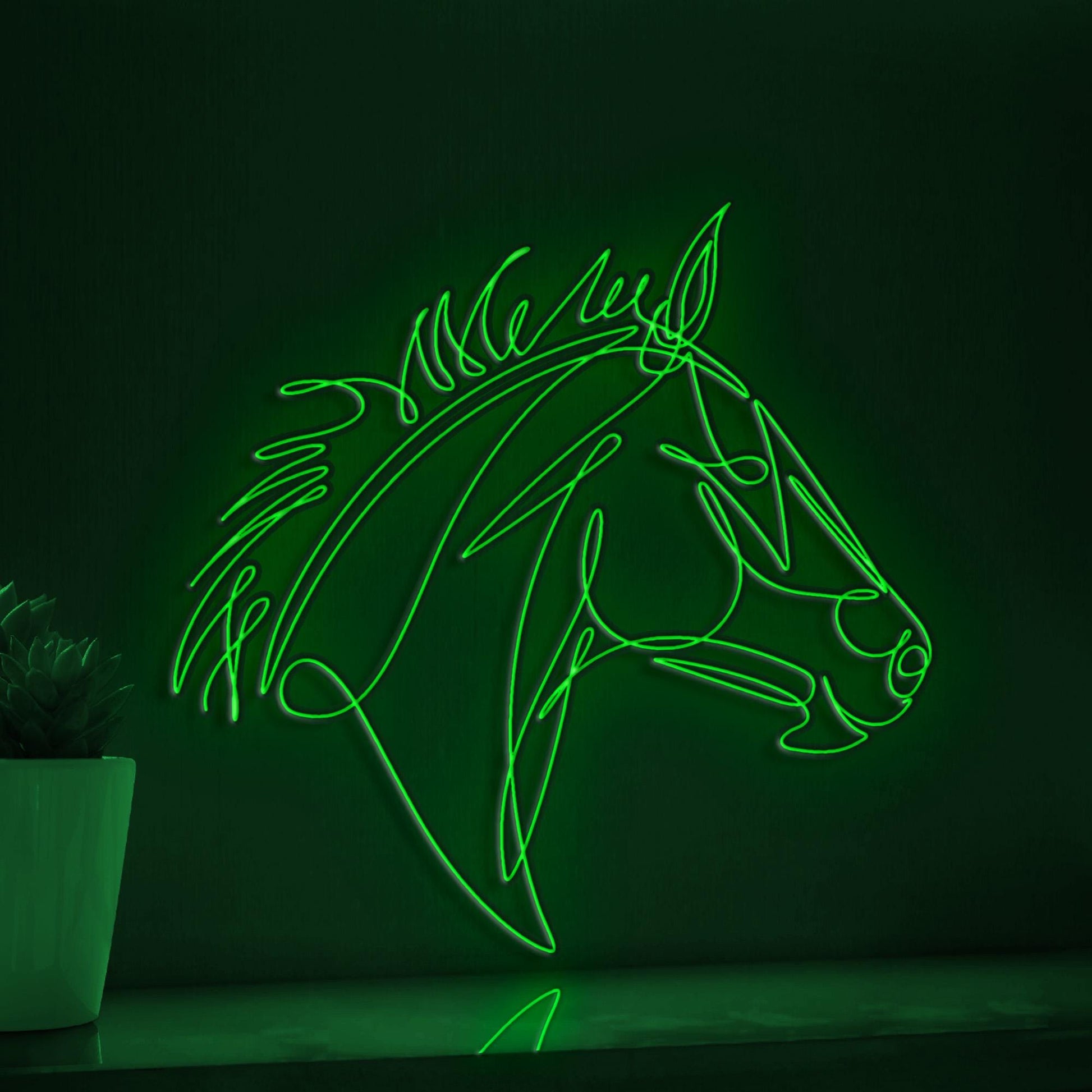 Horse Handmade EL Wire Animal Wall Art for Bedroom & Farmhouse Decor - myneonup