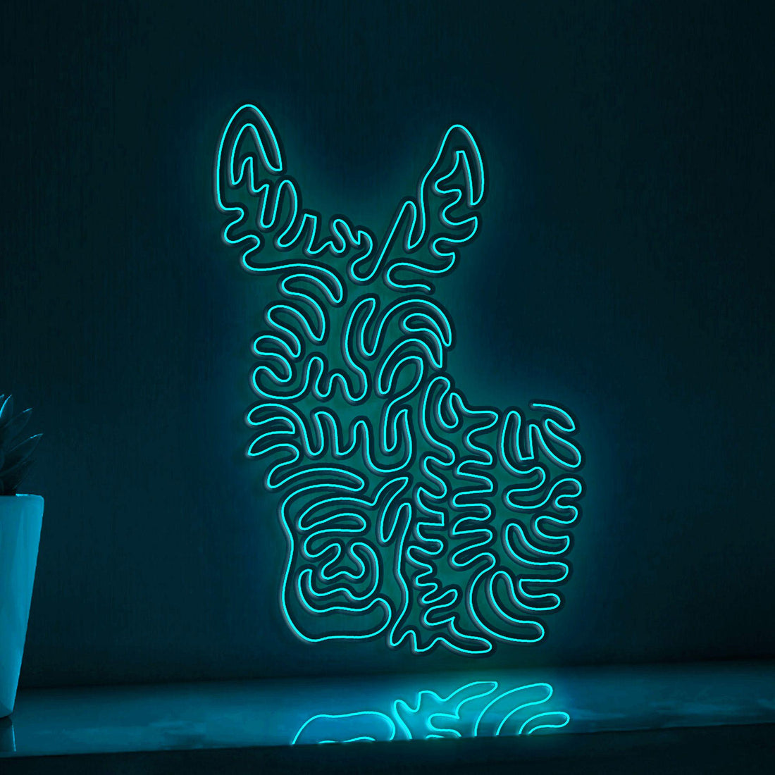Cute Donkey Continuous Line EL Neon for Wall Decor - myneonup