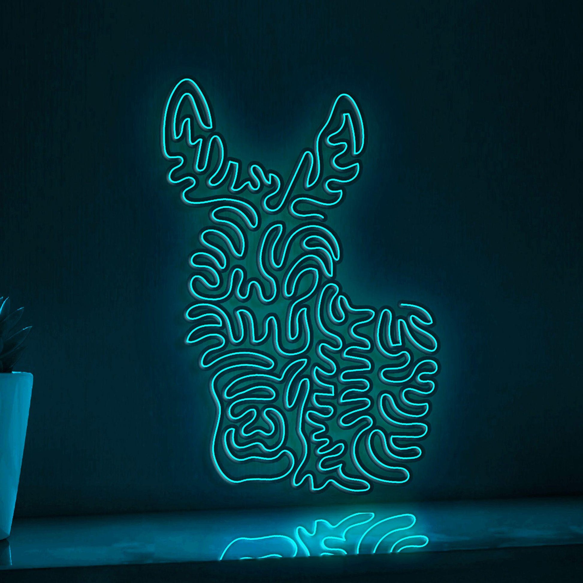 Cute Donkey Continuous Line EL Neon for Wall Decor - myneonup