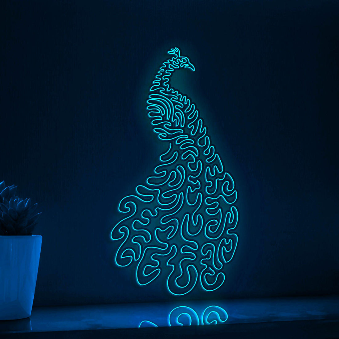 Peacock One Line EL Wire Neon Sign - Abstract Art for Boho, Wedding & Home Decor - myneonup